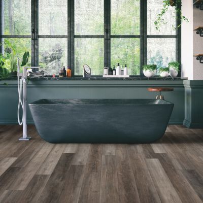 luxury vinyl floors in a spa like bathroom for Illinois homes